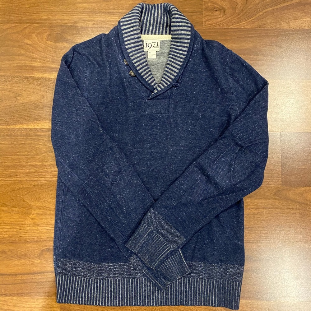 Navy Blue REISS Sweater 100% Cotton in Medium